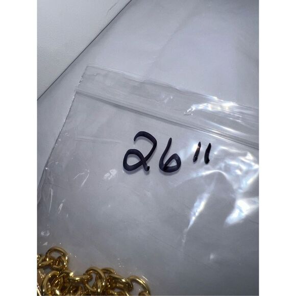 Gold Tone and‎ White Metal Large Modernist Cross Pendant Necklace - Picture 10 of 10